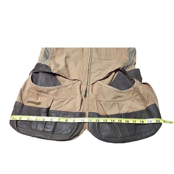 Vintage RARE Eddie Bauer Sport Shooting Vest Mesh Back Leather Trim Utility - Picture 10 of 16